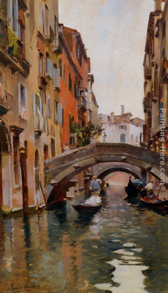Rubens Santoro Gondola On a Venetian Canal